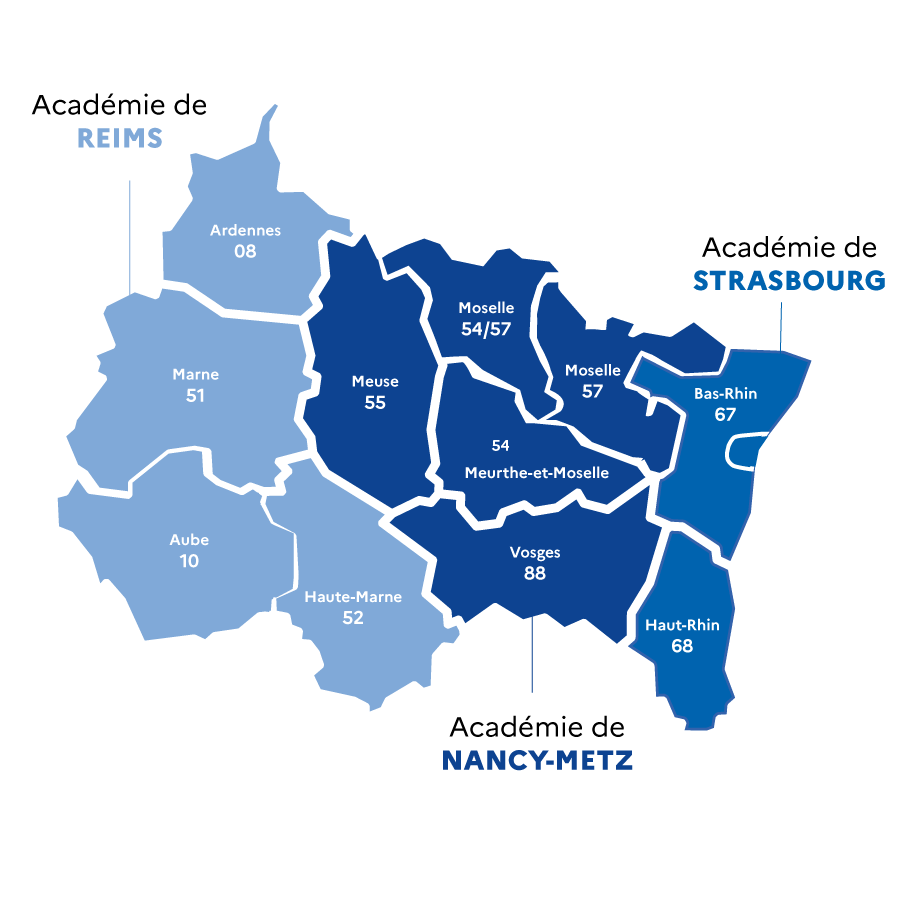 carte région académique grand est